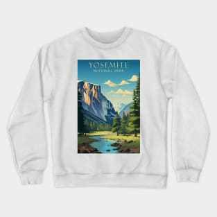 Yosemite National Park Vintage Travel Poster Crewneck Sweatshirt